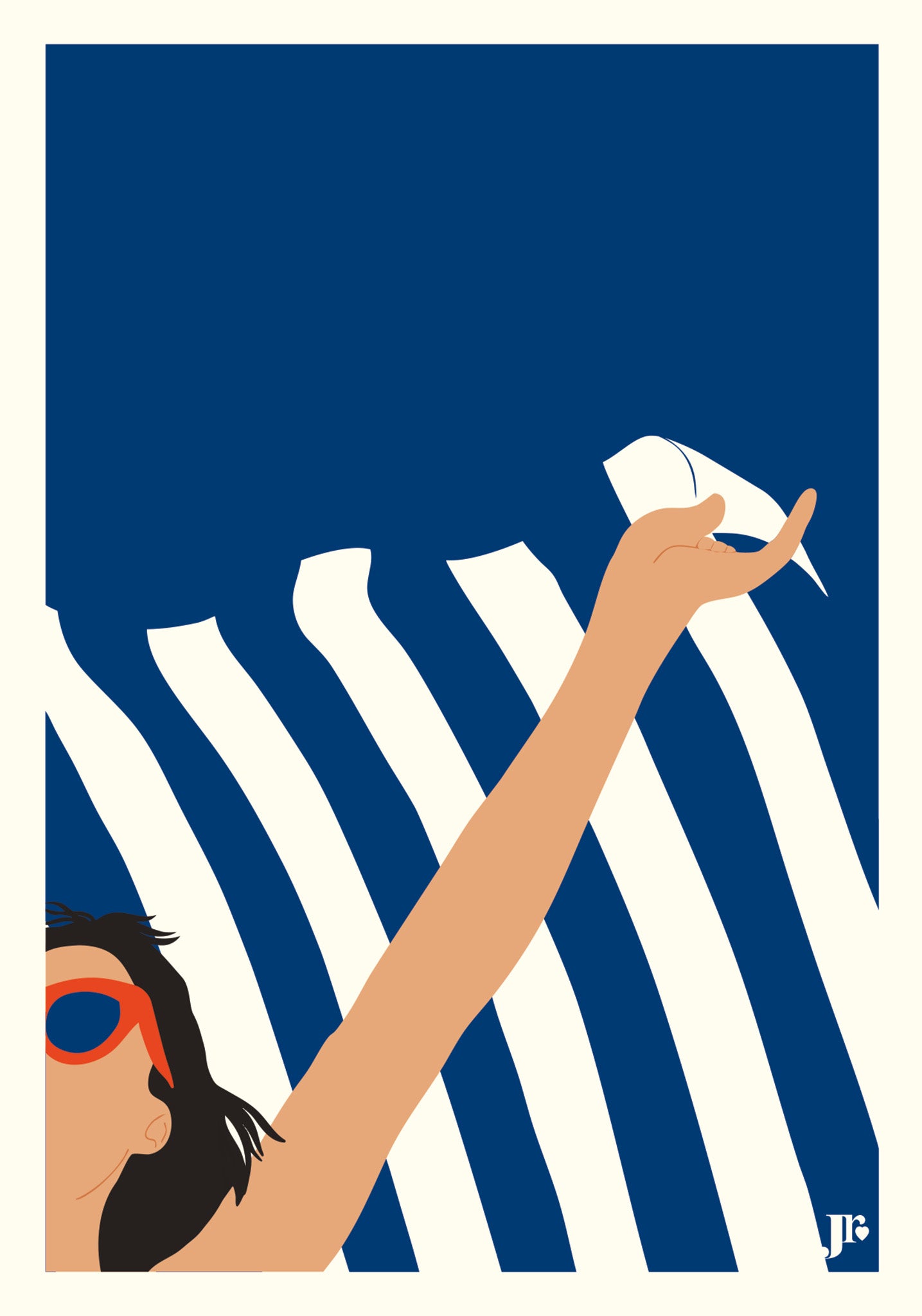 Carte postale 10x15 cm Brise Marine – illustration poétique de la côte par Julie Roubergue.