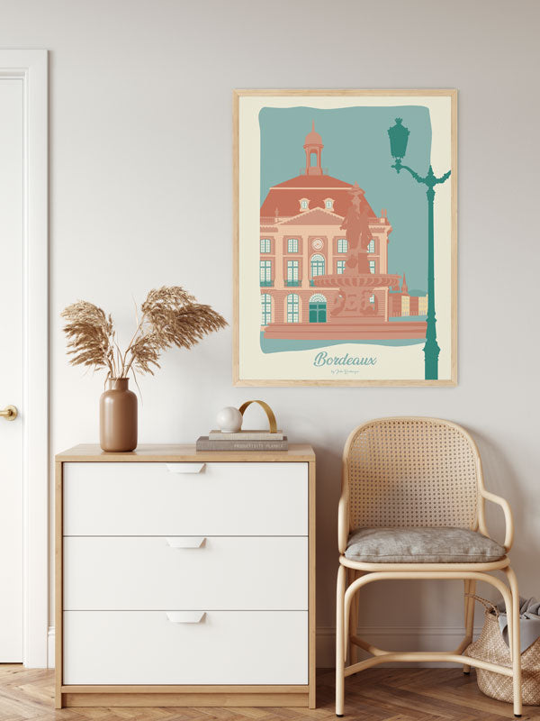Affiche Bordeaux – Place de la Bourse dans un salon élégant, au cœur d’une galerie murale sur le thème de la ville