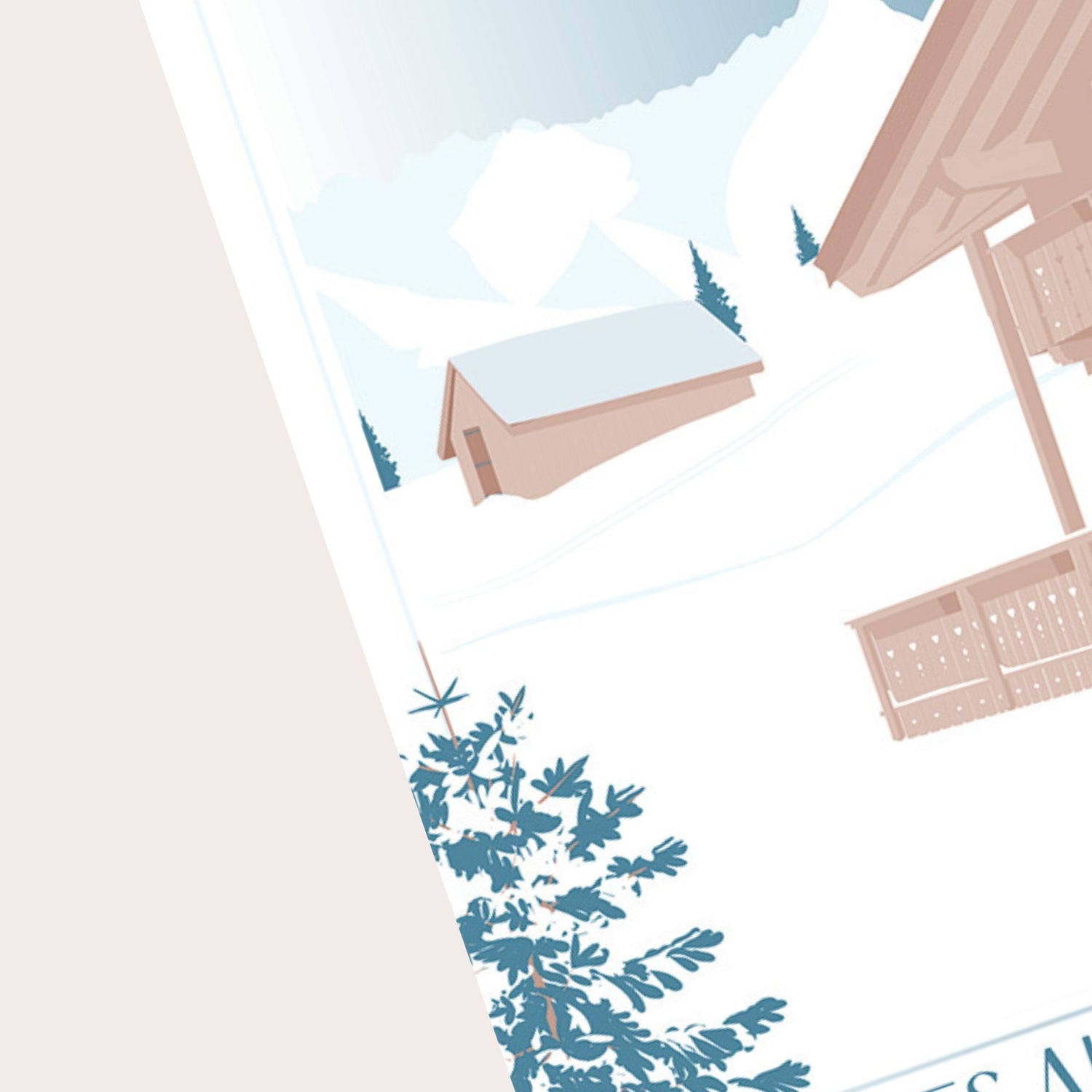 Cartes postales Alpes chalet enneigé illustration Julie Roubergue