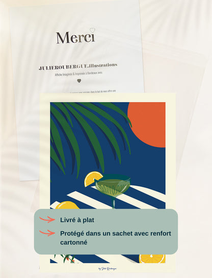 Affiche APERITIVO, Illustration d'Art 30x40cm