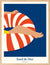 Affiche encadrée BORD DE MER – Flottaison Douce, format 30x40 cm, déco d'été élégante et graphique.