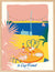 Affiche Cap Ferret – La Cabane, encadrée en noir, version colorée, déco bord de mer graphique.