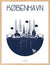 Affiche encadrée København – La Ville, format 50x70 cm, idéale pour une décoration murale sobre et architecturale.