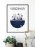 Affiche murale de Copenhague mise en scène dans un intérieur moderne, ambiance scandinave et élégante.