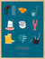 Affiche encadrée La Bretagne – Les Iconiques, fond canard, format 30x40 cm, parfaite pour une déco moderne et régionale.
