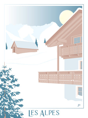 Affiche LES ALPES, Le Chalet Julie Roubergue