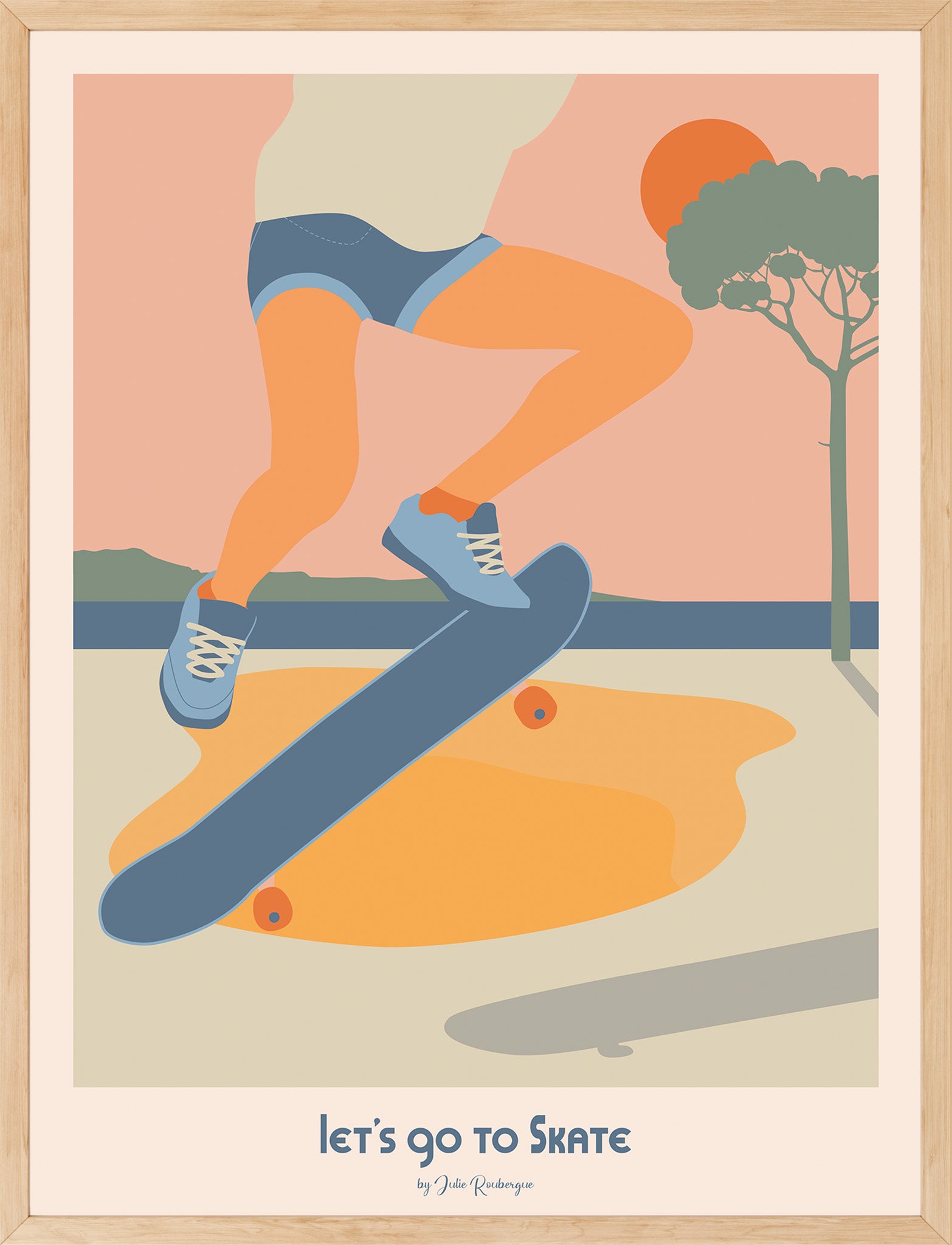 Affiche Let's Go to Skate | Illustration d’Art 30x40cm - Julie Roubergue