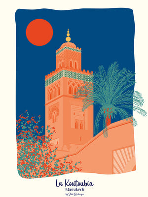 Affiche MARRAKECH, La Koutoubia Julie Roubergue