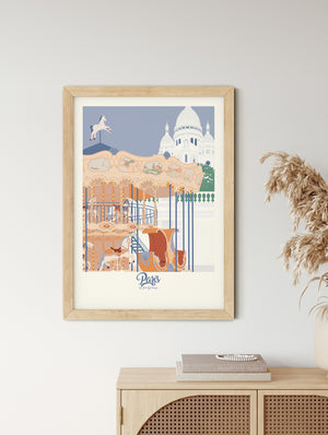 Affiche décorative Paris - Sacré-Cœur mise en scène dans un intérieur, ambiance parisienne et élégante.