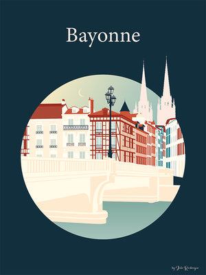 Carte Postale Bayonne, le Pont Saint Esprit - Julie Roubergue