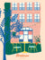 Carte postale illustrée intitulée “Bordeaux, La Terrasse” par Julie Roubergue, représentant une des fameuses terrasses de la capitale girondine  dans des tons colorés.