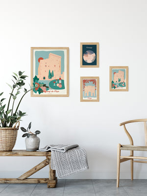 Cartes postales illustrées sur le thème de la Provence par Julie Roubergue.