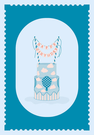 Carte de Voeux HAPPY BIRTHDAY, Le Gâteau Julie Roubergue