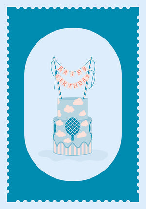 Carte de Voeux HAPPY BIRTHDAY, Le Gâteau Julie Roubergue