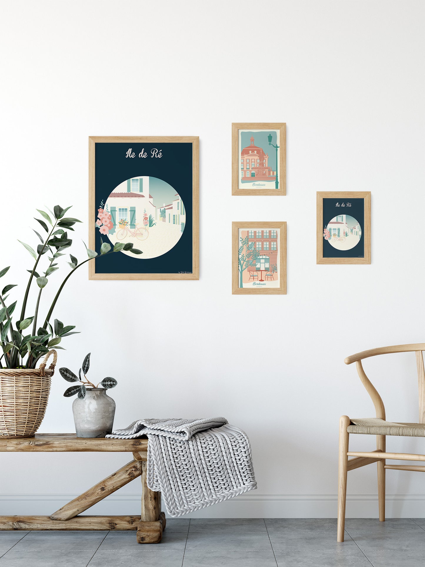 Proposition de décoration avec notre carte postale Île de Ré.