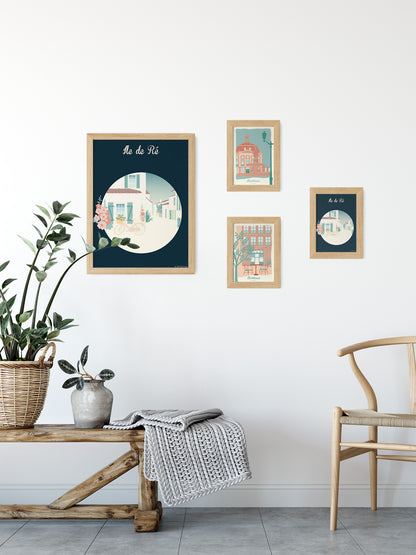 Proposition de décoration avec notre carte postale Île de Ré.