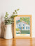 Carte postale Les Landes Mimosas encadrée – décoration chaleureuse et florale inspirée du Sud-Ouest.