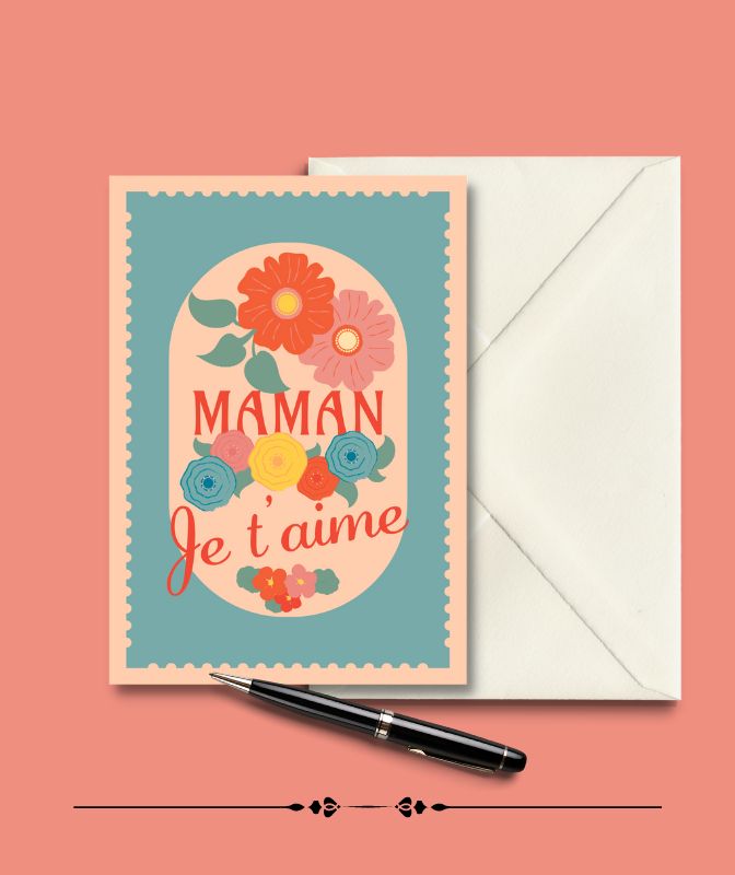 Carte Postale MAMAN, Je t'aime Julie Roubergue