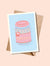 Carte postale SURFin’BOCAL – version bleue – avec enveloppe assortie, posée à plat
