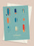Carte postale Surfboards Les Iconiques Vive accompagnée de son enveloppe, format 10x15 ou 15x21 cm.