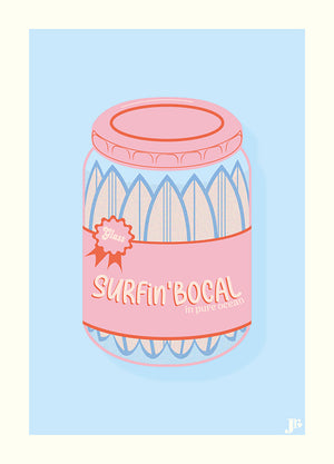 Carte Postale SURFin'BOCAL - Illustration originale de Julie Roubergue