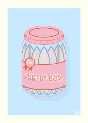 Carte Postale SURFin'BOCAL - Illustration originale de Julie Roubergue