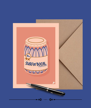 Carte Postale SURFin'BOCAL - Illustration originale de Julie Roubergue