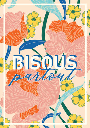 Carte de Voeux BISOUS PARTOUT Florale Julie Roubergue