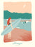 Carte Postale HOSSEGOR, La Surfeuse Julie Roubergue