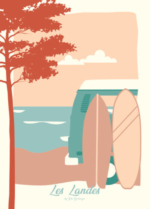 Carte Postale LES LANDES, Les Surfs Julie Roubergue