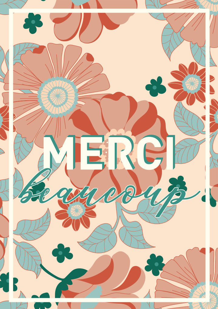 Carte message d'aurevoir illustrée floral et pastel - Réseau Mom'Artre