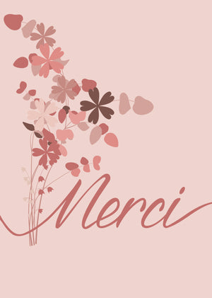 Carte de Voeux MERCI Le Bouquet de Fleurs Julie Roubergue