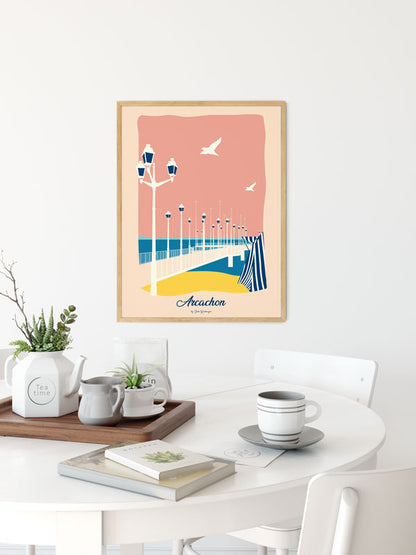 Affiche ARCACHON, Jetée Thiers Julie Roubergue