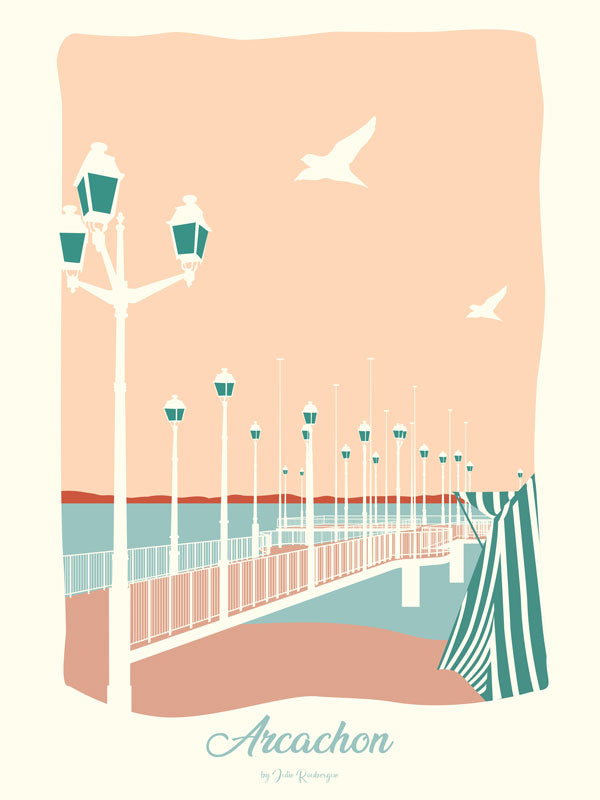 Affiche ARCACHON, Jetée Thiers Julie Roubergue