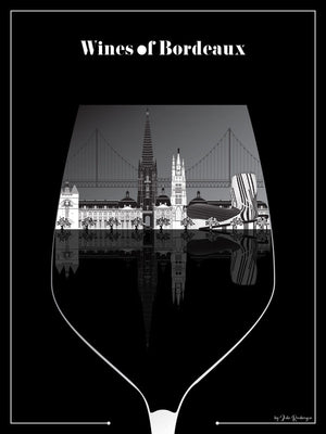 Affiche BORDEAUX, Le Verre de Vin Julie Roubergue