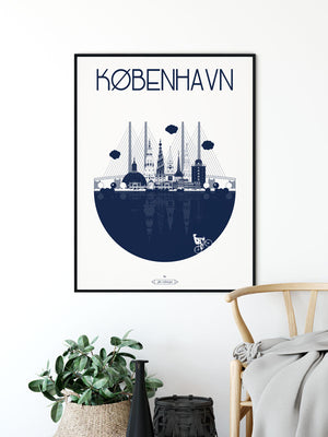 Affiche COPENHAGUE/ KØBENHAVN, La Ville Julie Roubergue