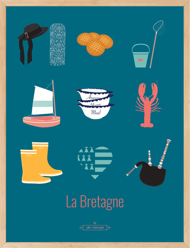 Affiche LA BRETAGNE, les Iconiques Julie Roubergue