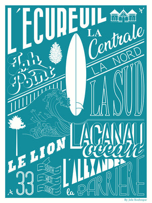 Affiche LACANAU, Les Plages Julie Roubergue