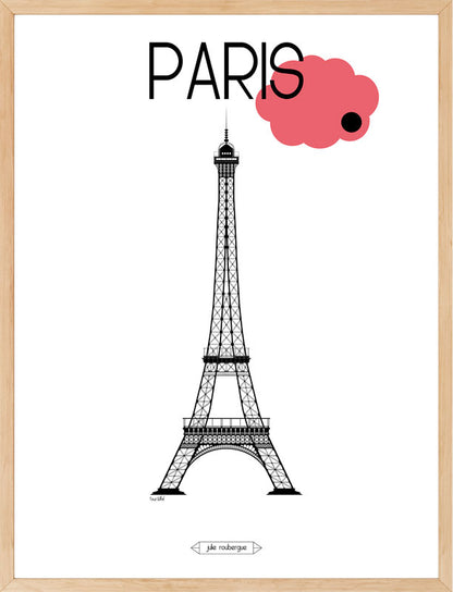 Affiche Paris encadrée – Tour Eiffel stylisée pour une décoration chic et contemporaine.