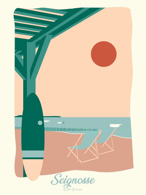 Affiche SEIGNOSSE, La Plage Julie Roubergue