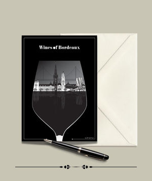 Carte Postale BORDEAUX, Le Verre de Vin Julie Roubergue