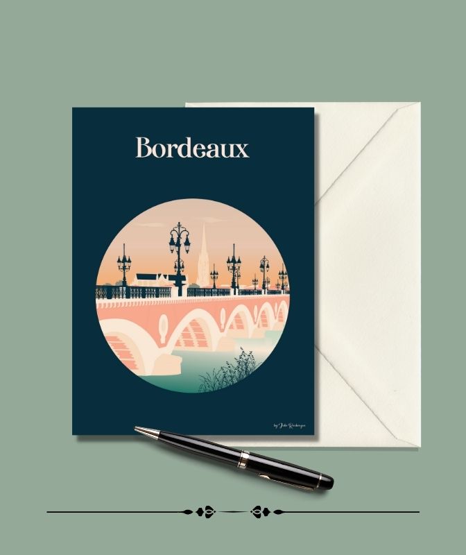 Carte Postale BORDEAUX, Le Pont de Pierre Julie Roubergue