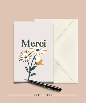 Carte de Voeux MERCI Rose poudrée Julie Roubergue